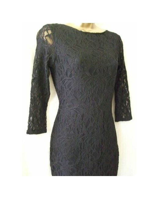 Jane Norman New 40 14 Lace Open Back 3/4 Sleeve Evening Party Dress in  Black | Stylemi