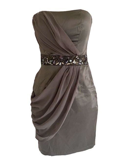 Jane Norman Stunning Strapless Satin Jewelled Fishtail Dress UK12 BNWoT in  Black | Stylemi