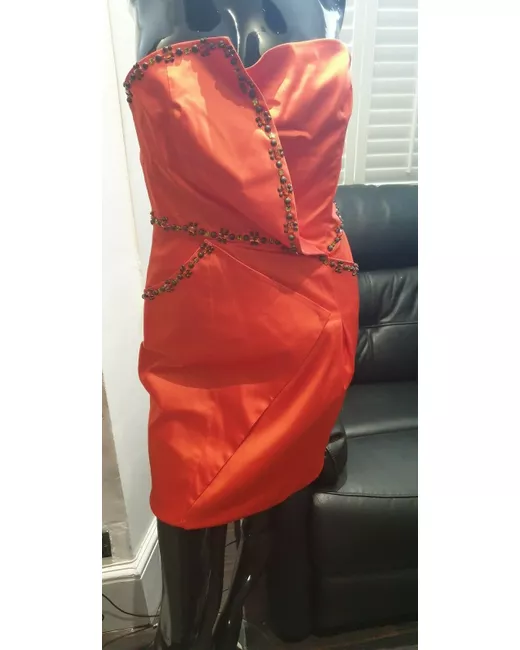 Jane Norman BNWOT BoobTube Bodycon Beading Gem Dress Wedding Party S12. in  Orange | Stylemi