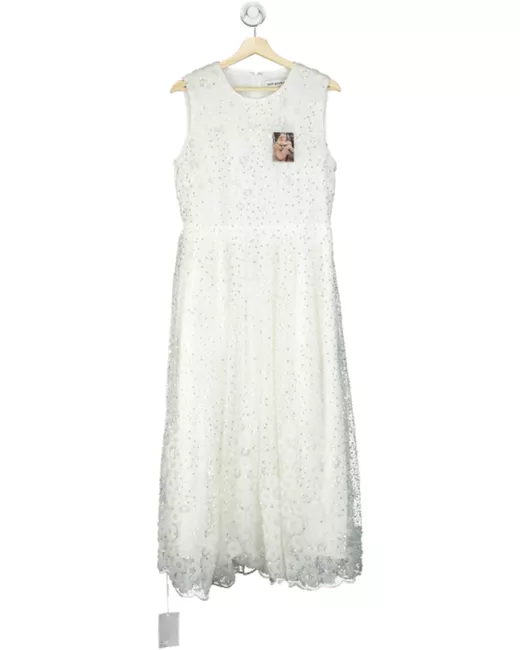 self portrait white beaded sequin dress self-portrait - White Sequin Lace Midi Dress