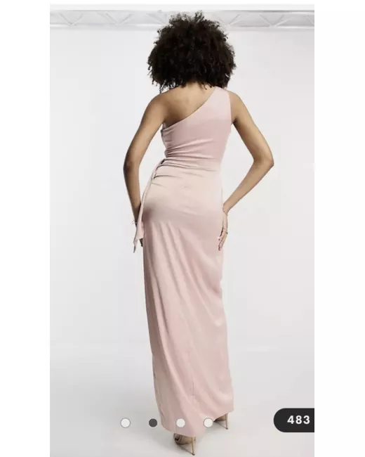 open lace back dress Baltic Born Womens Tatiana Velvet One Shoulder Maxi Dress | Cinnamon