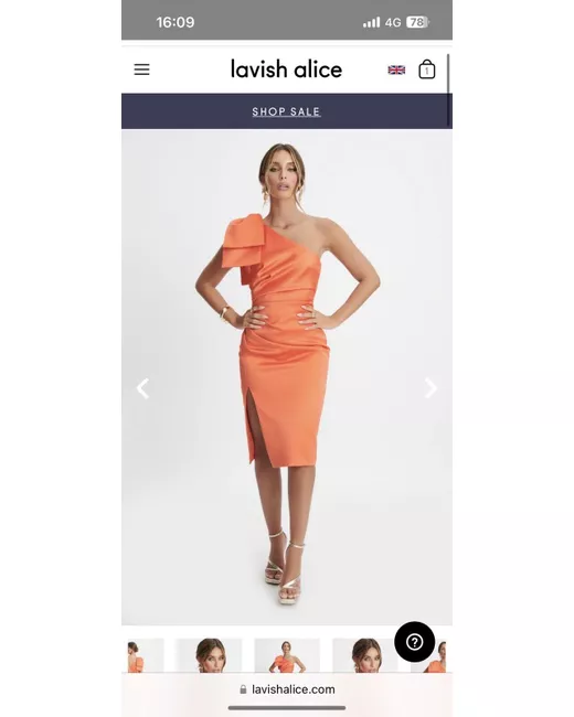 Lavish Alice Dress 8 Coral Orange Bow in Pink | Stylemi