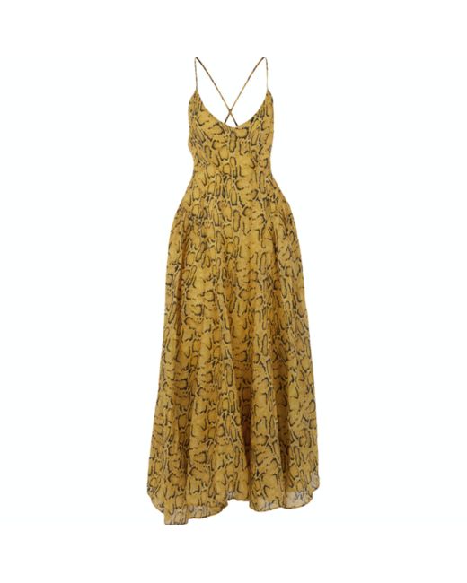 frame malibu maxi dress Frame Malibu' Python Print Cross Back Maxi Dress In Yellow