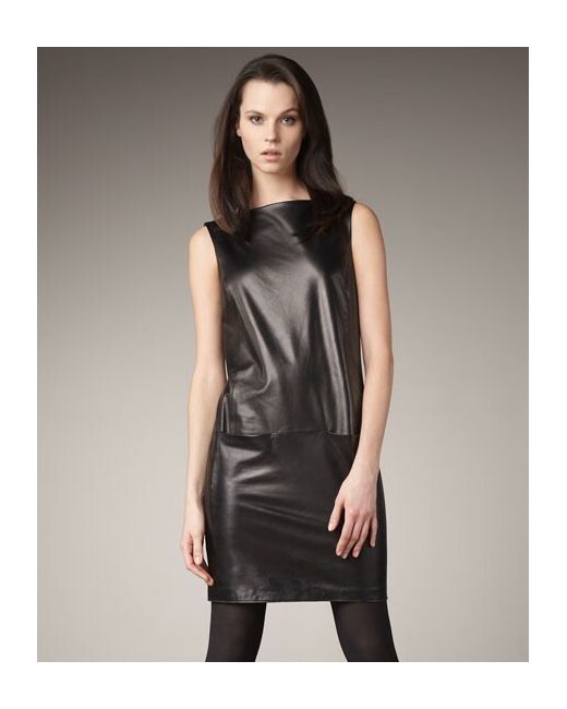 Vince leather dress in Brown | Stylemi