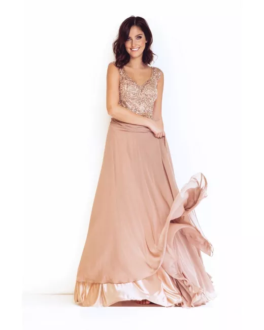 evening dress plus size Off-White Plus-Size Prom Dress with Corset Off White / 20 main image 1