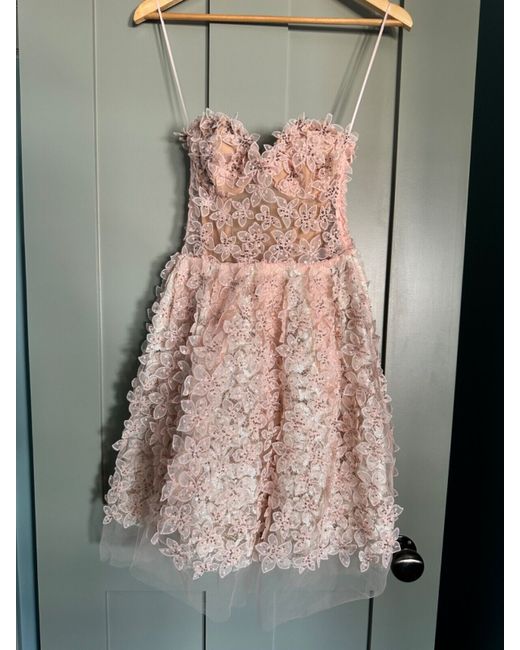 strapless open back dress Linen Decima Dress MONKEY & PALMS  Pink House