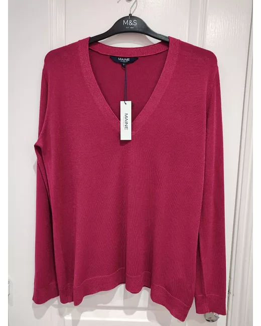 Pull Femme Maine New England Taille 22 Multicolore Rayé Demi-zip