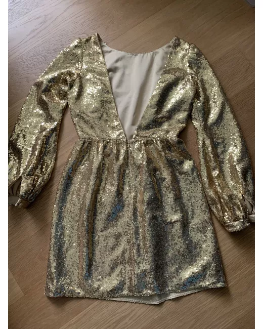 slim fit dress slacks Michelle Dress in Palladium Gold  SALONI
