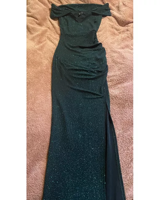 green emerald velvet dress Sevi Halter Mermaid Glitter Formal Dress main image 0
