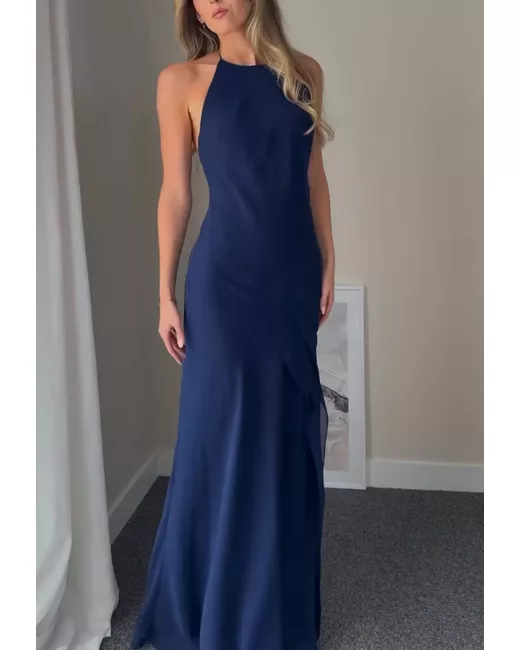 Zara Wavy Halter Dress 2678/512 ALL SIZES in Blue | Stylemi