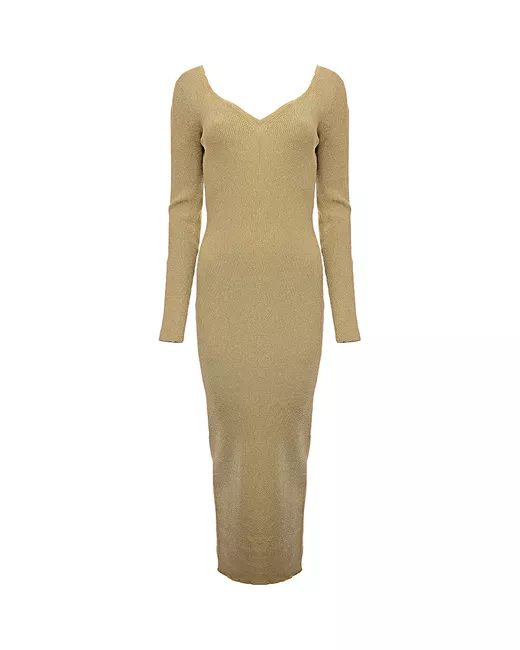Nina Ricci Mermaid open back maxi dress in Golden | Stylemi