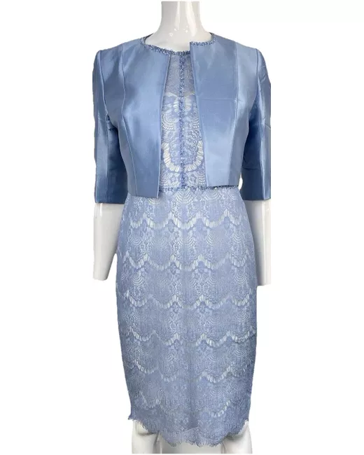 knee length dresses for ladies John Charles Champagne Dress and Jacket 26134 – Lucindas on-line main image 1