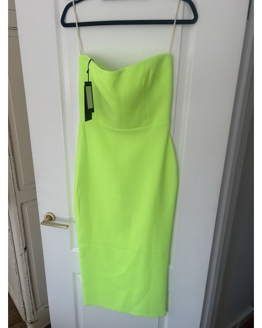 Alex Perry strapless midi dress in Green | Stylemi