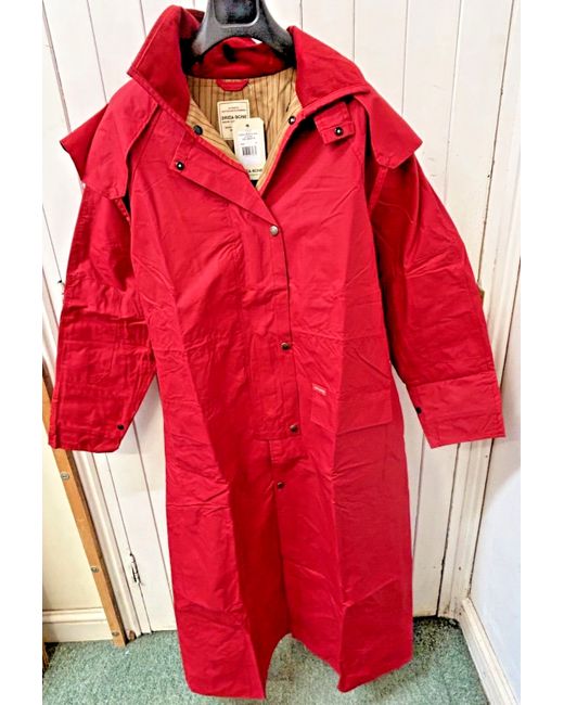Manteau D'équitation Driza-Bone Rouge Ciré - Taille XXS2 - Imperméable Longue