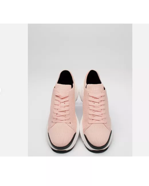Neil Barrett Pink Knit Lace-Up Sneakers with White Sole NEIL BARRETT Footwear | Pink Men main image 3