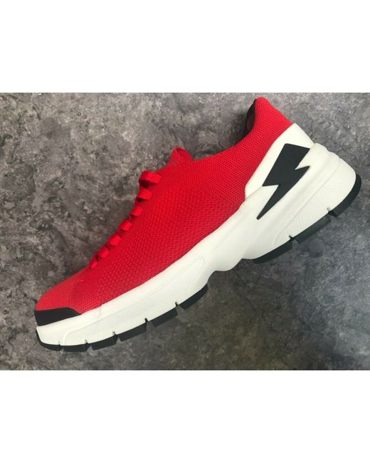Neil Barrett Red and White Athletic Shoes Neil Barrett Sneakers for Men for Sale | Shop Men main image 4