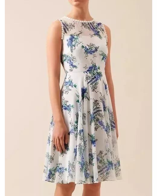sachin and babi light blue dress Maria Lucia Hohan V Neck Pleated Tulle Long Dress In Sage main image 1