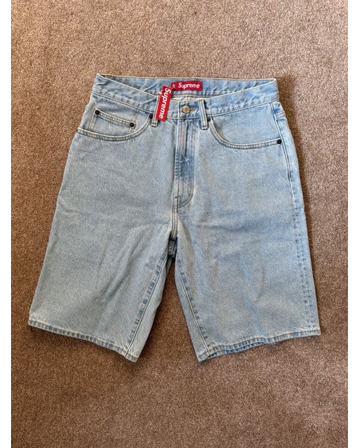 Supreme Denim Jorts Light Washed 34 Shorts in Blue | Stylemi