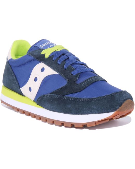 Saucony Jazz Original Nylon Suede 80s Mesh Sneakers Navy  display picture 1