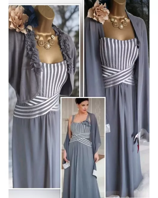 Jacques Vert Grey Embellished Dress 12 in Gray | Stylemi