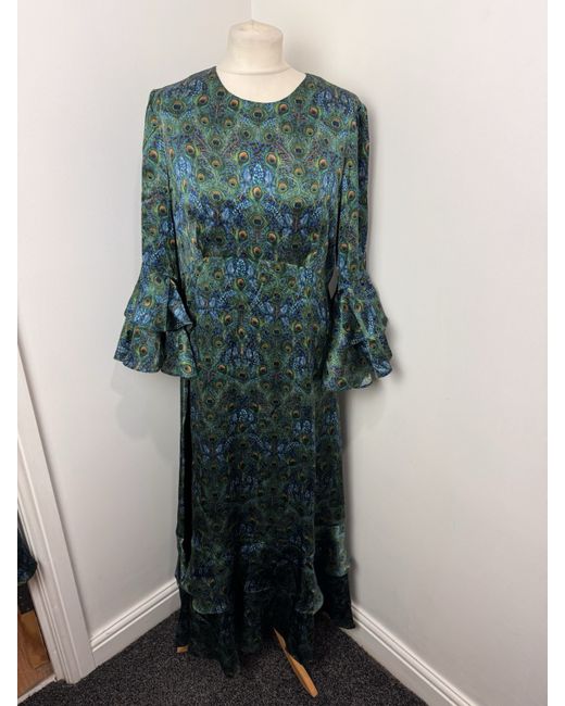 knee length dresses for ladies Pink Floral Ruffle Sleeve Midi Dress - Romantic Dresses main image 0