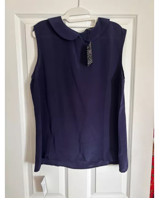 Haut Babydoll Créateur Anna Paul 100% Soie, Violet, Taille UK 10-12, Neuf