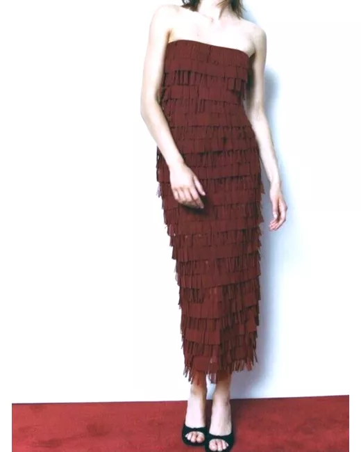 1950 halter dress BABEYOND Classic Contrast Panel Swing Dress, 1950s Dress, Antique Garnet / Creamy Ivory, L main image 0