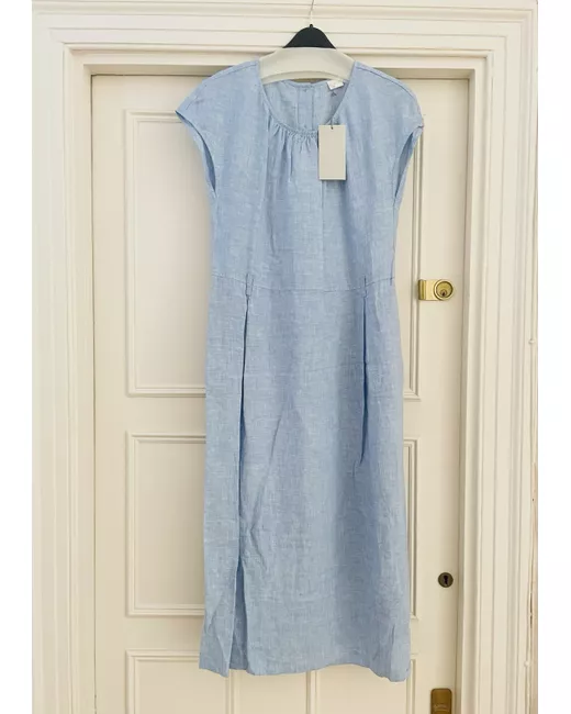 chinese dress ladies The Poet Dress in White & Pink & Blue Striped Gauze White/Pale Pink/Pale Blue Striped Gauze / 2023SP265 WPBSG / 0