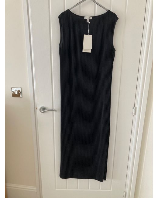 strapless open back dress COS Pleated Knitted Maxi Dress