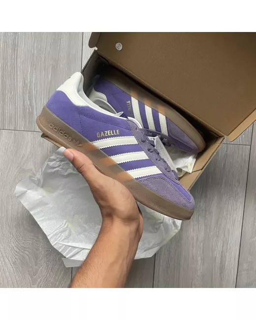 Adidas Gazelle Indoor Collegiate White UK 5.5 BRAND NEW in Purple | Stylemi