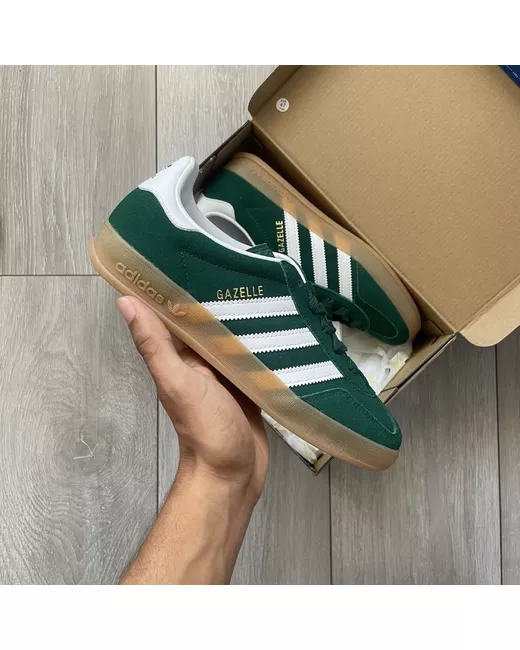 adidas gazelle silver green womens adidas Originals indoor gazelle trainer Olive/Black