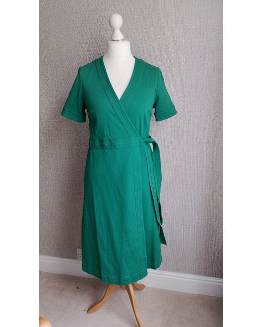 Boden Wrap Jersey Short Sleeve Plain Dress 16 L Work Casual in Green |  Stylemi