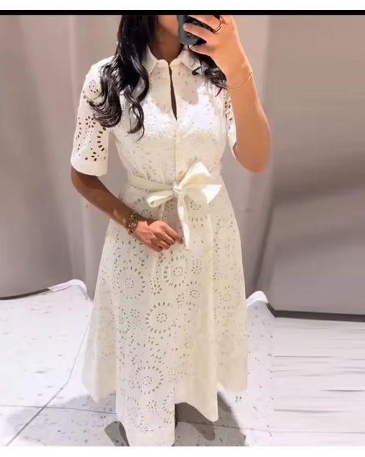 Zara ZW Collection Embroidered Tunic Dress XS | Stylemi