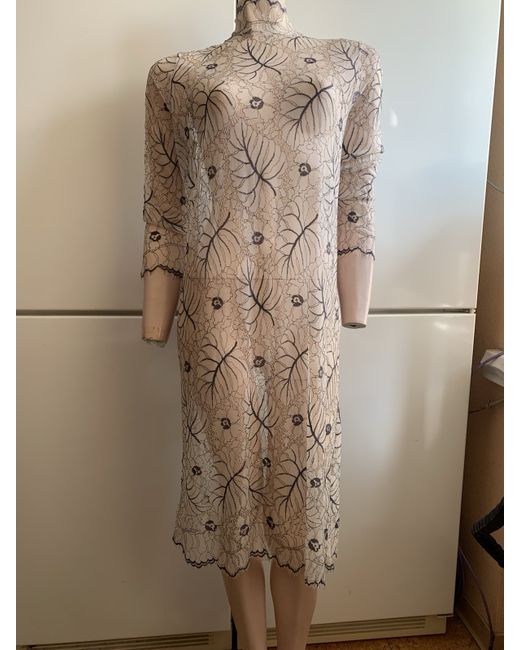 Ganni Lace shirt dress in Blue | Stylemi