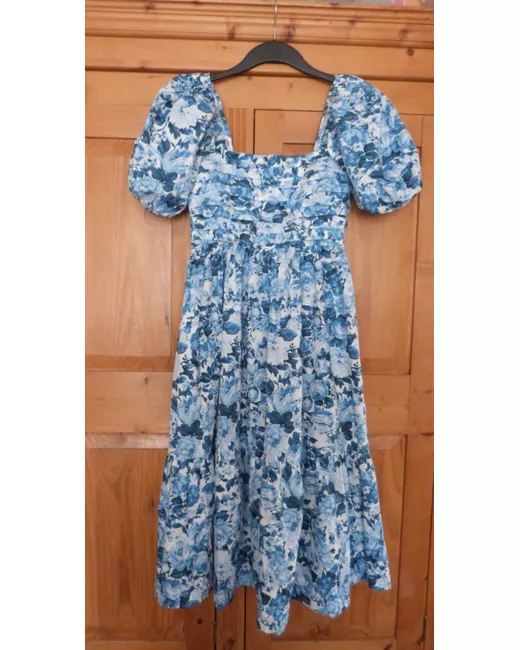 women's blue prom dresses Blue V-Neck Lace Long Prom Dress, A-Line Blue Evening Dress main image 1