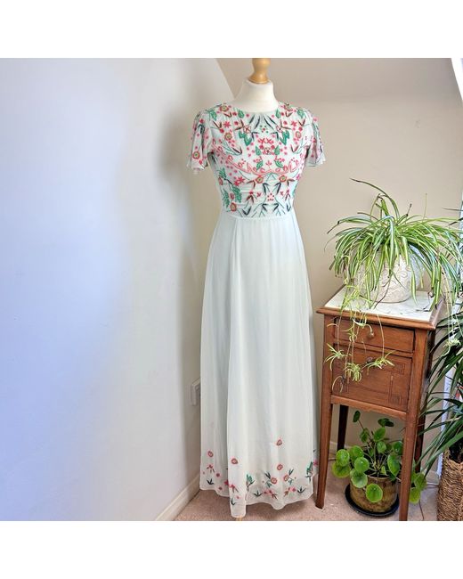 Frock and Frill Brand New Maxi Wedding Dress 6 Sequin Embroidered Ivory in  White