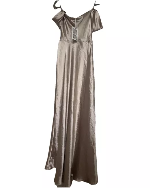 sachin and babi light blue dress Biba Satin Maxi Dress UK 10 Oyster BNWT Strappy Occasion Wedding Party