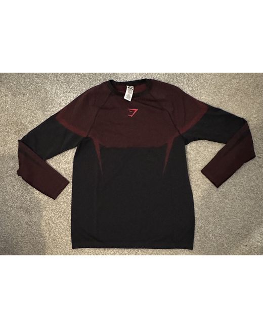Gymshark Onyx 5.0 Seamless T-Shirt Black/Carmine Large NEW RELEASE