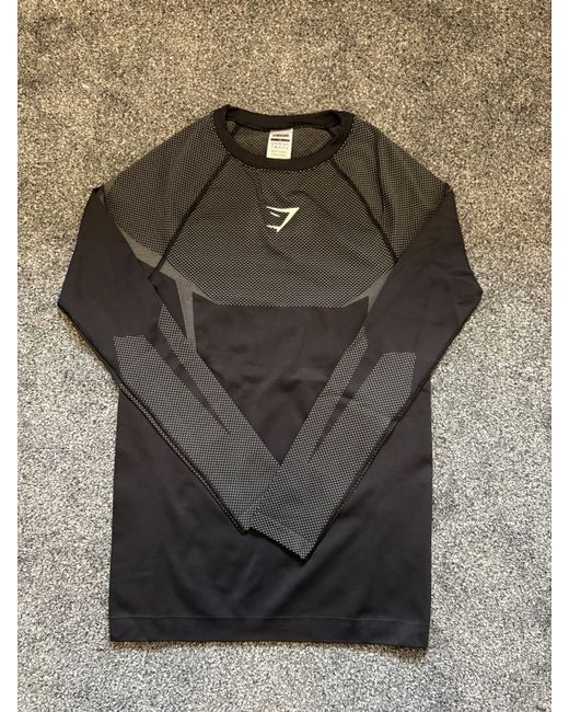 Gymshark Onyx 5.0 Seamless Long Sleeve T-Shirt Black/Light Grey