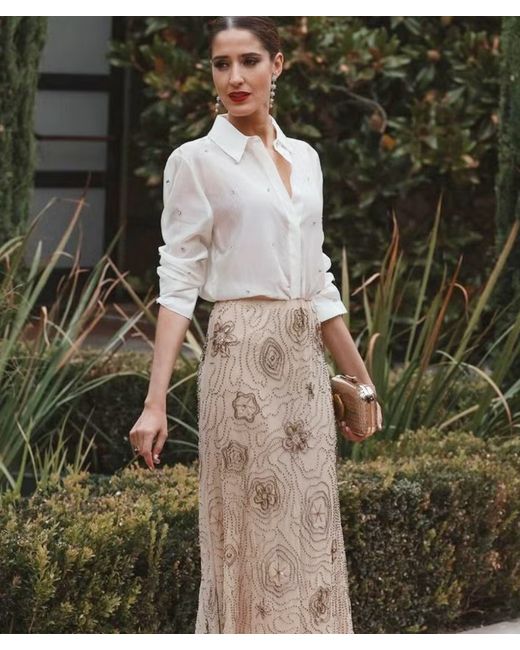zw collection beaded embroidered dress Poultice Embroidered Cotton Midi Dress main image 0