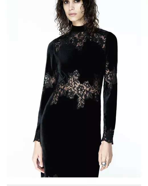 knee length dresses for ladies ZARA Black Velvet Mini Dress