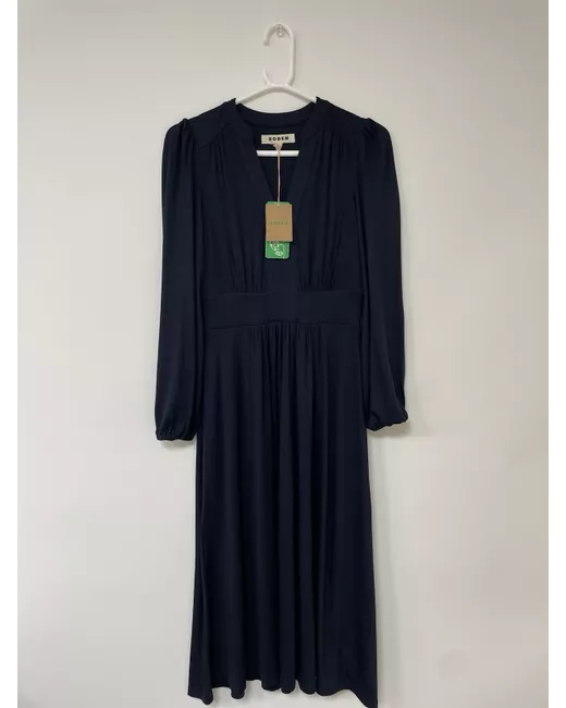 Boden Lily Long Sleeve Midi Dress Gallery Leaf Terrace UK 10 R in Blue |  Stylemi