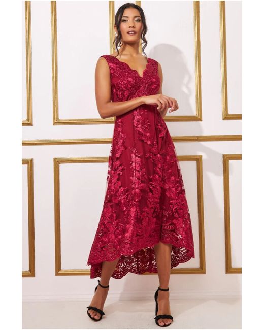 Midi Dress Quiz Bridesmaid Dresses Uk Pink Quiz Bow Back Midi Dress Coast