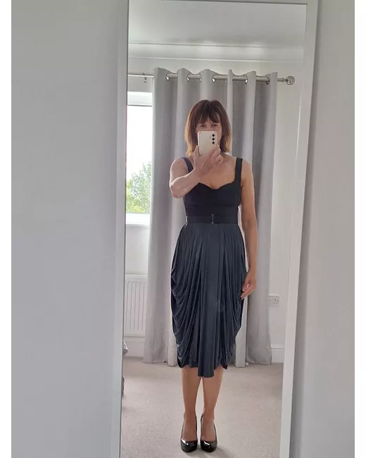 2 piece black short dress Scuba Fringe Dress main image 1