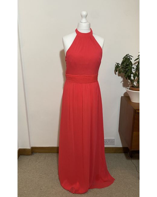 Coast Andricia Maxi Dress UK 14 Coral Halter Neck Chiffon Elegant Evening  BNWT in Pink | Stylemi