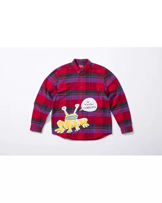 Supreme Xl Brand New X Daniel Johnston Plaid Shirt Ss20S9 in Red