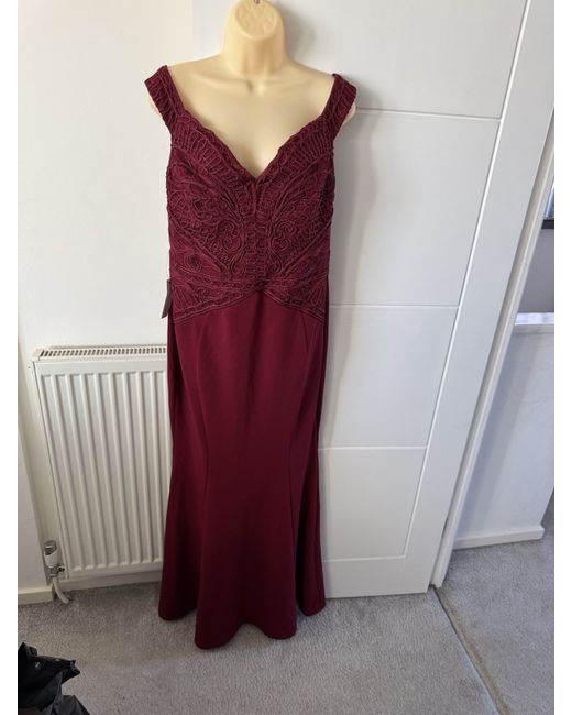 Lipsy 16 Uk New Cornelli Maxi Dress Lace Prom Occasion in Red | Stylemi