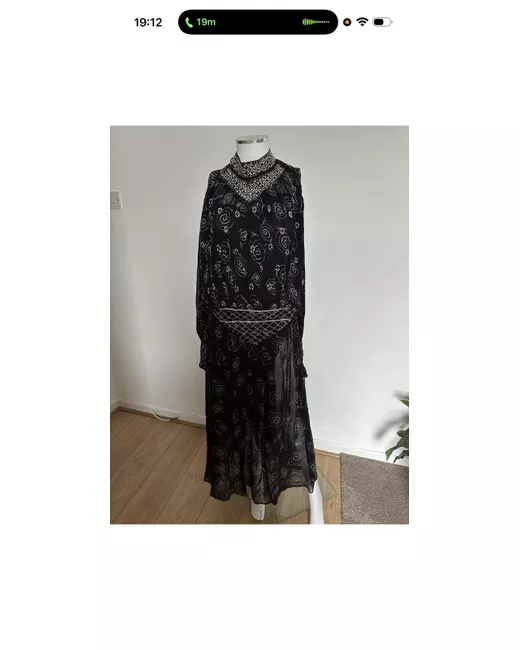 zw collection beaded embroidered dress Blue Embroidered Cotton Midi Dress for Women