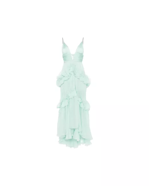 Maria Lucia Hohan ruffled maxi dress in Green | Stylemi