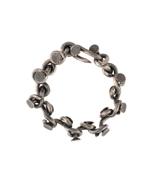Guidi nail chain-link bracelet in Gray | Stylemi